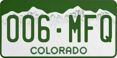 CO license plate 006MFQ
