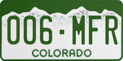 CO license plate 006MFR