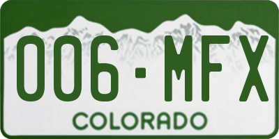 CO license plate 006MFX