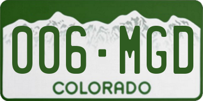 CO license plate 006MGD