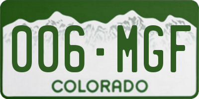 CO license plate 006MGF
