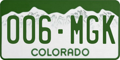 CO license plate 006MGK