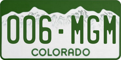 CO license plate 006MGM