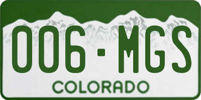 CO license plate 006MGS