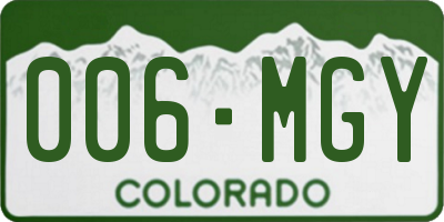 CO license plate 006MGY