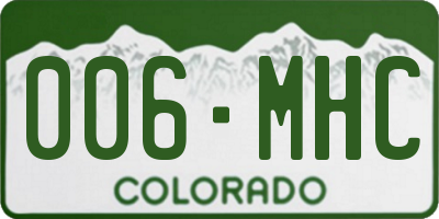 CO license plate 006MHC