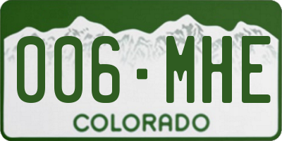 CO license plate 006MHE