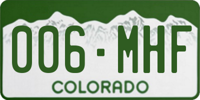 CO license plate 006MHF