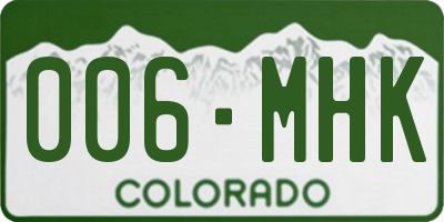 CO license plate 006MHK