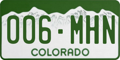 CO license plate 006MHN