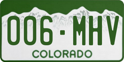 CO license plate 006MHV