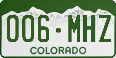 CO license plate 006MHZ