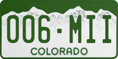CO license plate 006MII