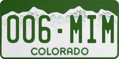 CO license plate 006MIM