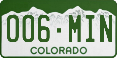 CO license plate 006MIN