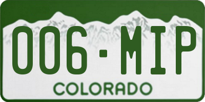 CO license plate 006MIP