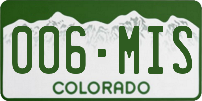 CO license plate 006MIS