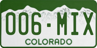 CO license plate 006MIX