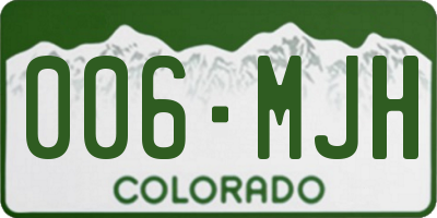 CO license plate 006MJH
