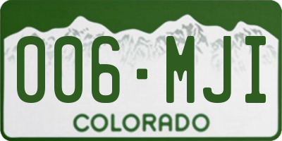 CO license plate 006MJI
