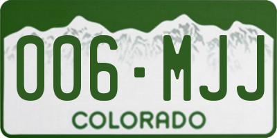 CO license plate 006MJJ