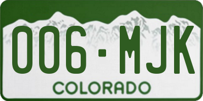 CO license plate 006MJK