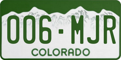 CO license plate 006MJR