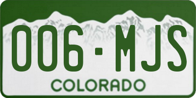 CO license plate 006MJS