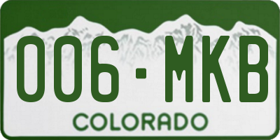 CO license plate 006MKB