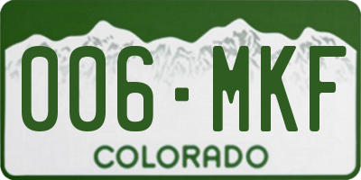 CO license plate 006MKF