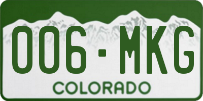 CO license plate 006MKG