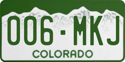 CO license plate 006MKJ