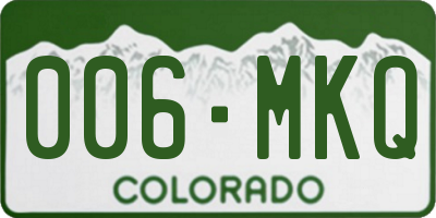 CO license plate 006MKQ