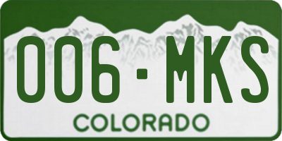 CO license plate 006MKS