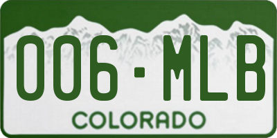 CO license plate 006MLB