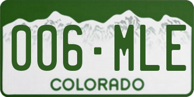 CO license plate 006MLE