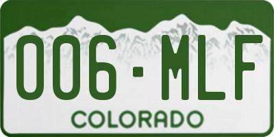 CO license plate 006MLF