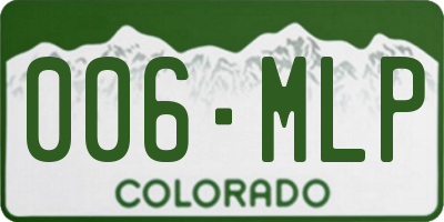 CO license plate 006MLP