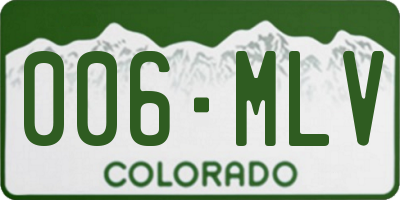 CO license plate 006MLV