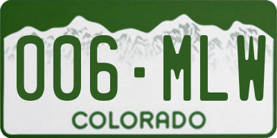 CO license plate 006MLW
