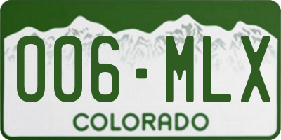 CO license plate 006MLX