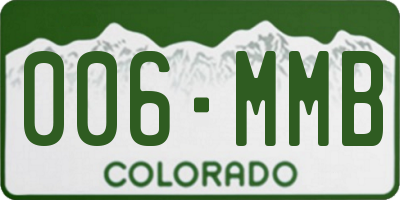 CO license plate 006MMB