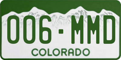 CO license plate 006MMD