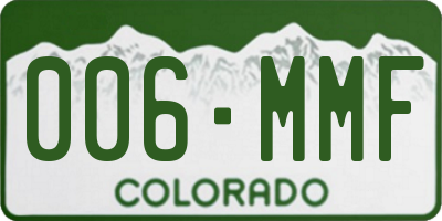 CO license plate 006MMF
