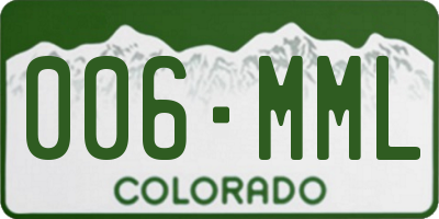 CO license plate 006MML