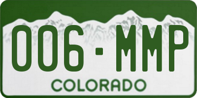 CO license plate 006MMP