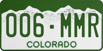 CO license plate 006MMR