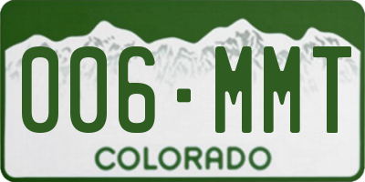 CO license plate 006MMT