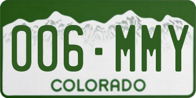 CO license plate 006MMY