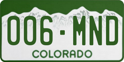 CO license plate 006MND
